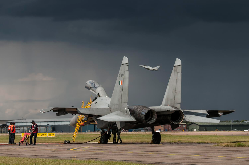 Illustration for article titled Photos: India's Su-30MKI Flankers Sparred With Royal Air Force Typhoons